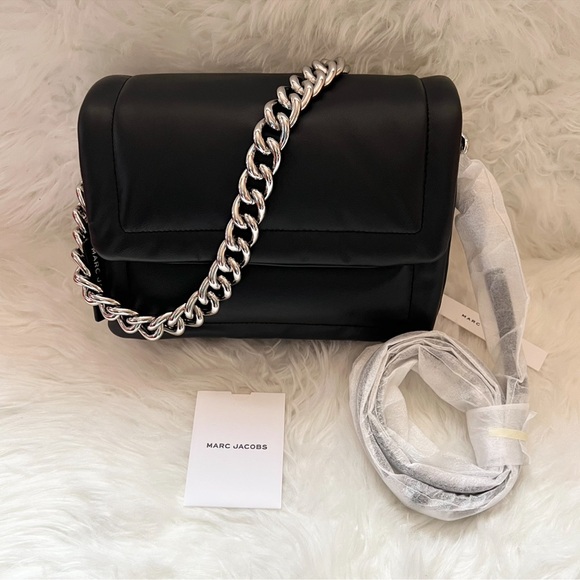 New! MARC JACOBS The Pillow Leather Bag in Black in Black - Picture 2 of 13